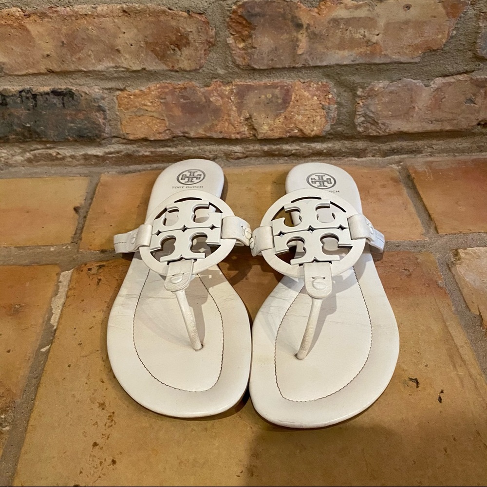 White Tory Burch Miller Sandal